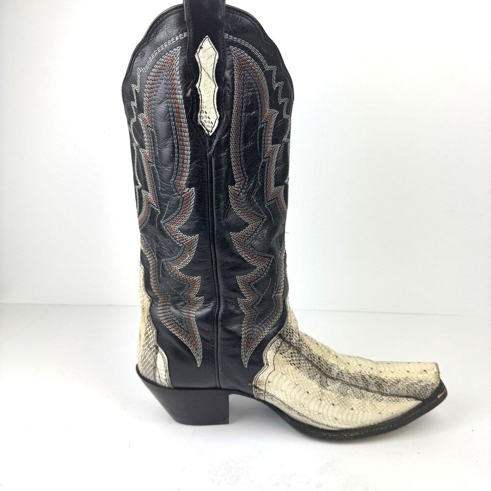 Dan Post  Snakeskin Leather Cowboy Boots Women’s Western Boho Rodeo, Sz. 8M